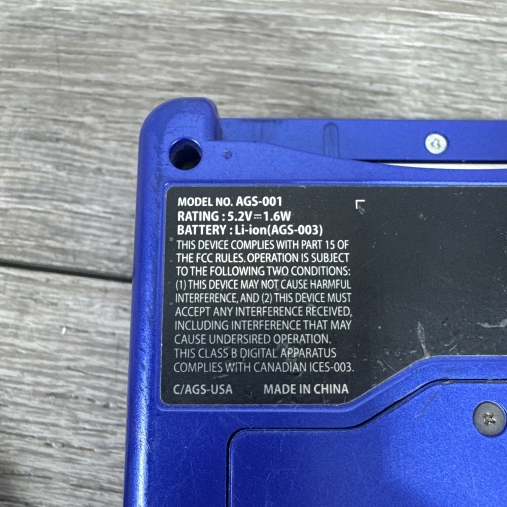 Nintendo Gameboy Advance GBA SP Console AGS-001 Blue Tested New Battery Cables - Picture 6 of 12